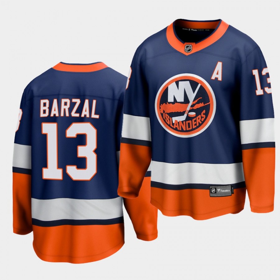 Men's adidas Mathew Barzal Navy New York Islanders 2020/21 Reverse
